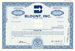 Blount, Inc. - Stock Certificate
